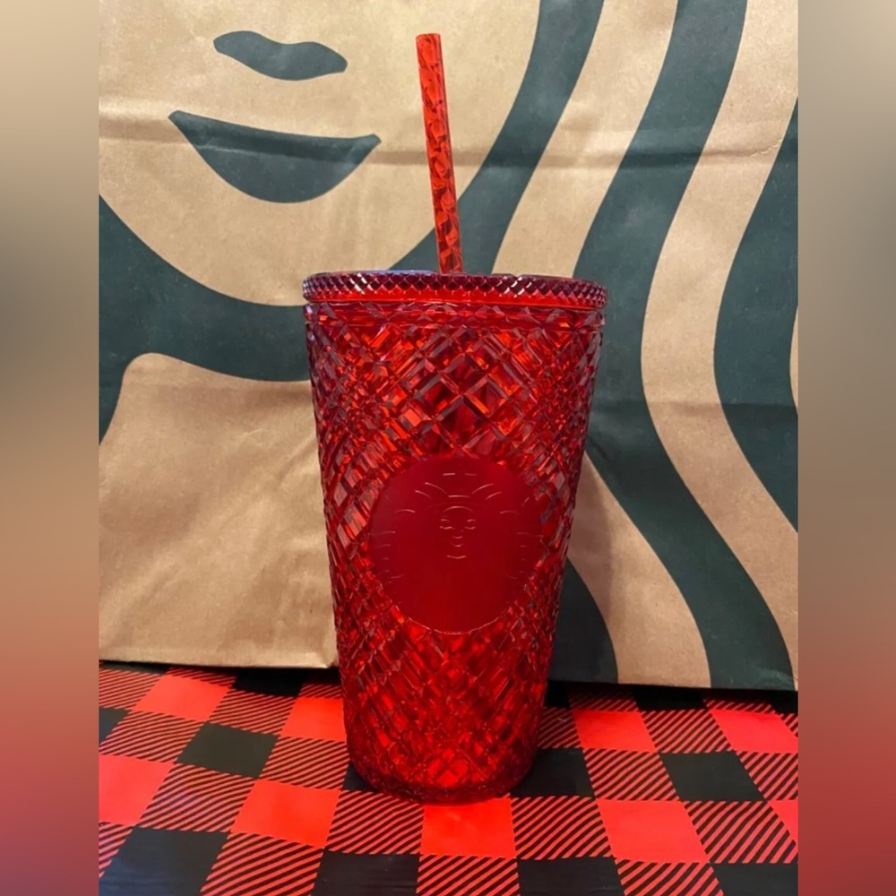 Starbucks 2021 Winter Holiday Ruby Red Jeweled Studded Tumbler 16oz NWT!
